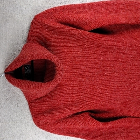 Ness Scotland Clothing Orange Alpaca Wool Cowl Neck Long Sleeve Pullover Sweater - Picture 2 of 14